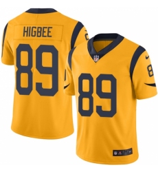 Men's Nike Los Angeles Rams #89 Tyler Higbee Limited Gold Rush Vapor Untouchable NFL Jersey