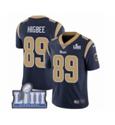 Men's Nike Los Angeles Rams #89 Tyler Higbee Navy Blue Team Color Vapor Untouchable Limited Player Super Bowl LIII Bound NFL Jersey