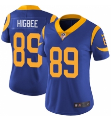 Women's Nike Los Angeles Rams #89 Tyler Higbee Elite Royal Blue Alternate NFL Jersey