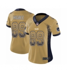 Women's Nike Los Angeles Rams #89 Tyler Higbee Limited Gold Rush Drift Fashion NFL Jersey