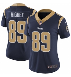 Women's Nike Los Angeles Rams #89 Tyler Higbee Navy Blue Team Color Vapor Untouchable Limited Player NFL Jersey