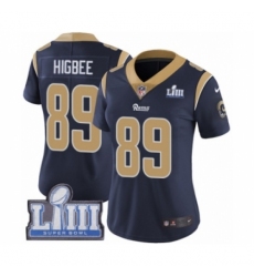 Women's Nike Los Angeles Rams #89 Tyler Higbee Navy Blue Team Color Vapor Untouchable Limited Player Super Bowl LIII Bound NFL Jersey