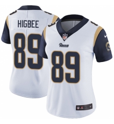 Women's Nike Los Angeles Rams #89 Tyler Higbee White Vapor Untouchable Limited Player NFL Jersey