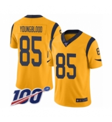 Men's Los Angeles Rams #85 Jack Youngblood Limited Gold Rush Vapor Untouchable 100th Season Football Jersey