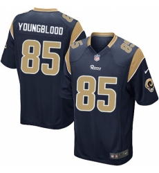 Men's Nike Los Angeles Rams #85 Jack Youngblood Game Navy Blue Team Color NFL Jersey