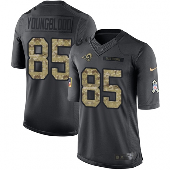 Men's Nike Los Angeles Rams #85 Jack Youngblood Limited Black 2016 Salute to Service NFL Jersey Men's Nike Los Angeles Rams #85 Jack Youngblood Limited Black 2016 Salute to Service NFL Jersey