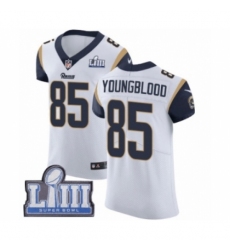 Men's Nike Los Angeles Rams #85 Jack Youngblood White Vapor Untouchable Elite Player Super Bowl LIII Bound NFL Jersey