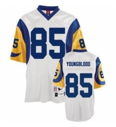 Mitchell and Ness Los Angeles Rams #85 Jack Youngblood Authentic White Throwback NFL Jersey