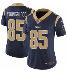 Women's Nike Los Angeles Rams #85 Jack Youngblood Elite Navy Blue Team Color NFL Jersey