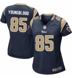 Women's Nike Los Angeles Rams #85 Jack Youngblood Game Navy Blue Team Color NFL Jersey