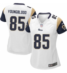 Women's Nike Los Angeles Rams #85 Jack Youngblood Game White NFL Jersey