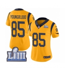 Women's Nike Los Angeles Rams #85 Jack Youngblood Limited Gold Rush Vapor Untouchable Super Bowl LIII Bound NFL Jersey