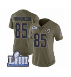 Women's Nike Los Angeles Rams #85 Jack Youngblood Limited Olive 2017 Salute to Service Super Bowl LIII Bound NFL Jersey