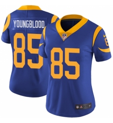 Women's Nike Los Angeles Rams #85 Jack Youngblood Royal Blue Alternate Vapor Untouchable Limited Player NFL Jersey