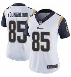 Women's Nike Los Angeles Rams #85 Jack Youngblood White Vapor Untouchable Limited Player NFL Jersey
