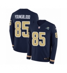 Youth Nike Los Angeles Rams #85 Jack Youngblood Limited Navy Blue Therma Long Sleeve NFL Jersey