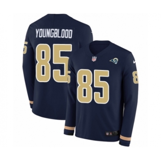 Youth Nike Los Angeles Rams #85 Jack Youngblood Limited Navy Blue Therma Long Sleeve NFL Jersey Youth Nike Los Angeles Rams #85 Jack Youngblood Limited Navy Blue Therma Long Sleeve NFL Jersey