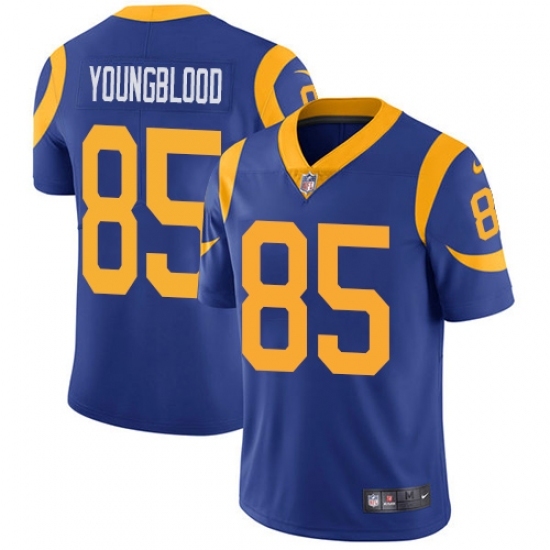 Youth Nike Los Angeles Rams #85 Jack Youngblood Royal Blue Alternate Vapor Untouchable Limited Player NFL Jersey Youth Nike Los Angeles Rams #85 Jack Youngblood Royal Blue Alternate Vapor Untouchable Limited Player NFL Jersey