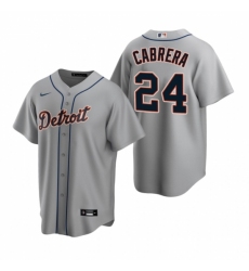 Men's Nike Detroit Tigers #24 Miguel Cabrera Gray Road Stitched Baseball Jersey