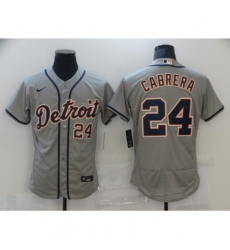Men's Nike Detroit Tigers #24 Miguel Cabrera Gray Road Stitched Jersey