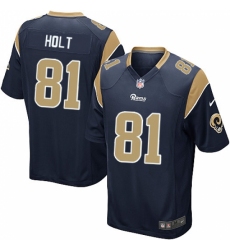 Men's Nike Los Angeles Rams #81 Torry Holt Game Navy Blue Team Color NFL Jersey