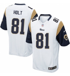 Men's Nike Los Angeles Rams #81 Torry Holt Game White NFL Jersey