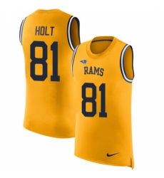 Men's Nike Los Angeles Rams #81 Torry Holt Limited Gold Rush Player Name & Number Tank Top NFL Jersey