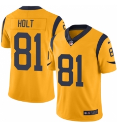 Men's Nike Los Angeles Rams #81 Torry Holt Limited Gold Rush Vapor Untouchable NFL Jersey