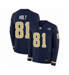 Men's Nike Los Angeles Rams #81 Torry Holt Limited Navy Blue Therma Long Sleeve NFL Jersey