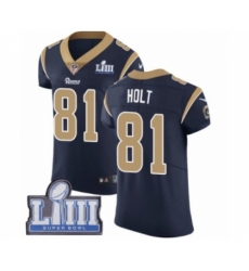 Men's Nike Los Angeles Rams #81 Torry Holt Navy Blue Team Color Vapor Untouchable Elite Player Super Bowl LIII Bound NFL Jersey