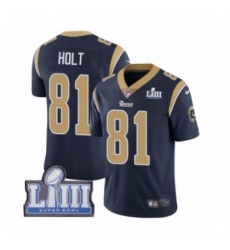 Men's Nike Los Angeles Rams #81 Torry Holt Navy Blue Team Color Vapor Untouchable Limited Player Super Bowl LIII Bound NFL Jersey