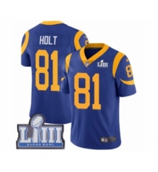 Men's Nike Los Angeles Rams #81 Torry Holt Royal Blue Alternate Vapor Untouchable Limited Player Super Bowl LIII Bound NFL Jersey