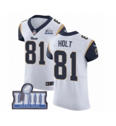 Men's Nike Los Angeles Rams #81 Torry Holt White Vapor Untouchable Elite Player Super Bowl LIII Bound NFL Jersey