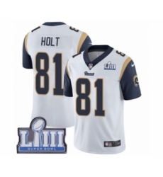 Men's Nike Los Angeles Rams #81 Torry Holt White Vapor Untouchable Limited Player Super Bowl LIII Bound NFL Jersey