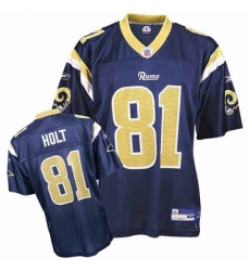 Reebok Los Angeles Rams #81 Torry Holt Authentic Navy Blue Team Color Throwback NFL Jersey