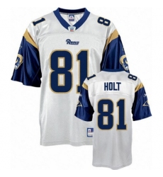 Reebok Los Angeles Rams #81 Torry Holt Authentic White Throwback NFL Jersey