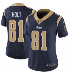 Women's Nike Los Angeles Rams #81 Torry Holt Elite Navy Blue Team Color NFL Jersey