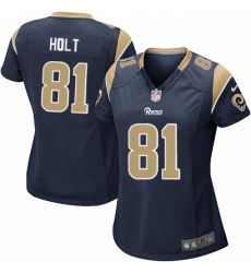 Women's Nike Los Angeles Rams #81 Torry Holt Game Navy Blue Team Color NFL Jersey