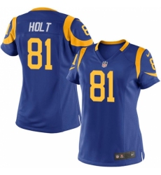 Women's Nike Los Angeles Rams #81 Torry Holt Game Royal Blue Alternate NFL Jersey