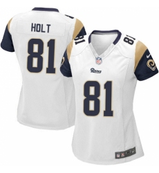 Women's Nike Los Angeles Rams #81 Torry Holt Game White NFL Jersey