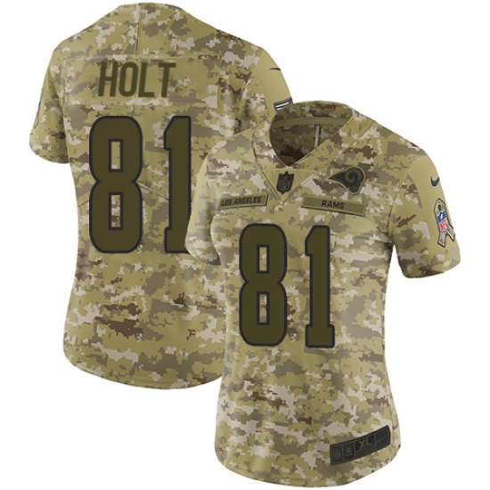 Women's Nike Los Angeles Rams #81 Torry Holt Limited Camo 2018 Salute to Service NFL Jersey Women's Nike Los Angeles Rams #81 Torry Holt Limited Camo 2018 Salute to Service NFL Jersey