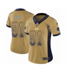 Women's Nike Los Angeles Rams #81 Torry Holt Limited Gold Rush Drift Fashion NFL Jersey