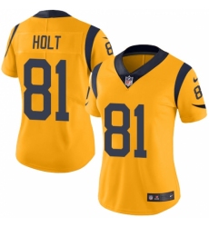 Women's Nike Los Angeles Rams #81 Torry Holt Limited Gold Rush Vapor Untouchable NFL Jersey