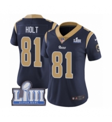 Women's Nike Los Angeles Rams #81 Torry Holt Navy Blue Team Color Vapor Untouchable Limited Player Super Bowl LIII Bound NFL Jersey