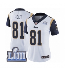Women's Nike Los Angeles Rams #81 Torry Holt White Vapor Untouchable Limited Player Super Bowl LIII Bound NFL Jersey