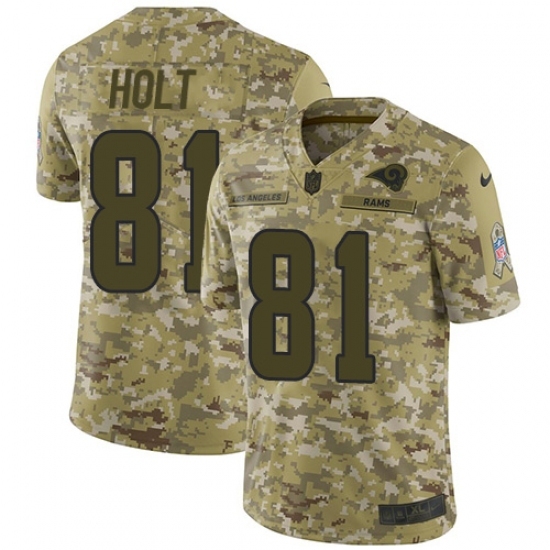 Youth Nike Los Angeles Rams #81 Torry Holt Limited Camo 2018 Salute to Service NFL Jersey Youth Nike Los Angeles Rams #81 Torry Holt Limited Camo 2018 Salute to Service NFL Jersey