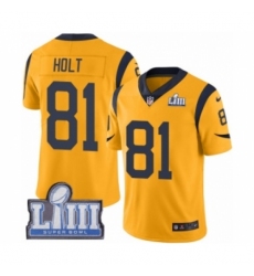 Youth Nike Los Angeles Rams #81 Torry Holt Limited Gold Rush Vapor Untouchable Super Bowl LIII Bound NFL Jersey
