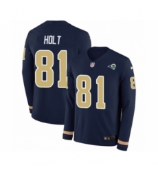 Youth Nike Los Angeles Rams #81 Torry Holt Limited Navy Blue Therma Long Sleeve NFL Jersey