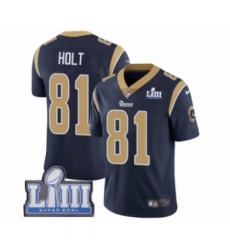 Youth Nike Los Angeles Rams #81 Torry Holt Navy Blue Team Color Vapor Untouchable Limited Player Super Bowl LIII Bound NFL Jersey