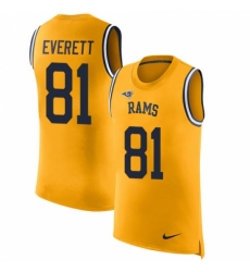 Men's Nike Los Angeles Rams #81 Gerald Everett Limited Gold Rush Player Name & Number Tank Top NFL Jersey